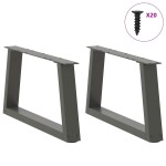 vidaXL Picioare pentru măsuță de cafea în formă de V, 2 buc., antracit, 50x(30-31,3) cm, oțel