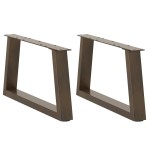 vidaXL Picioare pentru măsuță de cafea în formă de V, 2 buc., oțel natural, 50x(30-31,3) cm