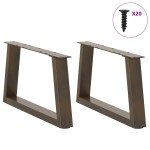 vidaXL Picioare pentru măsuță de cafea în formă de V, 2 buc., oțel natural, 50x(30-31,3) cm