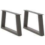 vidaXL Picioare pentru măsuță de cafea în formă de V, 2 buc., antracit, 60x(30-31,3) cm, oțel