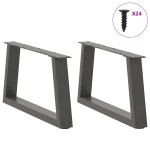 vidaXL Picioare pentru măsuță de cafea în formă de V, 2 buc., antracit, 60x(30-31,3) cm, oțel