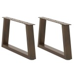 vidaXL Picioare pentru măsuță de cafea în formă de V, 2 buc., oțel natural, 60 x (30-31,3) cm
