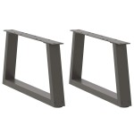 vidaXL Picioare pentru măsuță de cafea în formă de V, 2 buc., antracit, 70x(30-31,3) cm, oțel