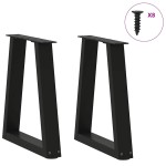 vidaXL Picioare pentru măsuță de cafea în formă de V, 2 buc., negru, 28x (42-43,3) cm, oțel