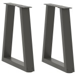 vidaXL Picioare pentru măsuță de cafea în formă de V, 2 buc., antracit, 38x(42-43,3) cm, oțel
