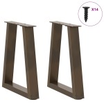 vidaXL Picioare pentru măsuță de cafea în formă de V, 2 buc., oțel natural, 38x(42-43,3) cm