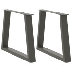 vidaXL Picioare pentru măsuță de cafea în formă de V, 2 buc., antracit, 50x(42-43,3) cm, oțel