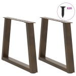 vidaXL Picioare pentru măsuță de cafea în formă de V, 2 buc., oțel natural, 50x(42-43,3) cm