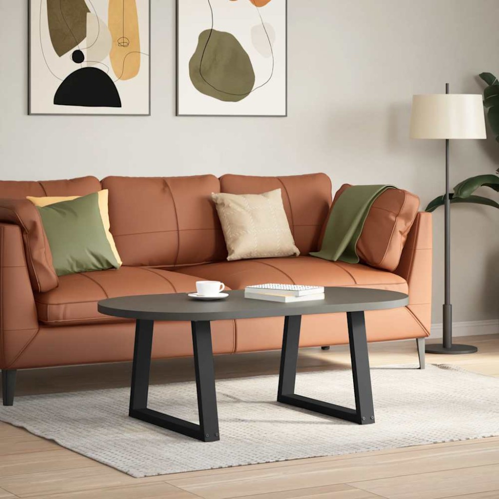 vidaXL Picioare pentru măsuță de cafea în formă de V, 2 buc., negru, 60 x (42-43,3) cm, oțel