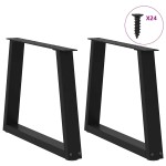 vidaXL Picioare pentru măsuță de cafea în formă de V, 2 buc., negru, 60 x (42-43,3) cm, oțel