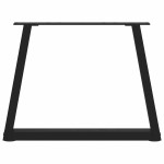 vidaXL Picioare pentru măsuță de cafea în formă de V, 2 buc., negru, 60 x (42-43,3) cm, oțel