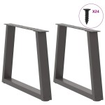 vidaXL Picioare pentru măsuță de cafea în formă de V, 2 buc., antracit, 60x(42-43,3) cm, oțel