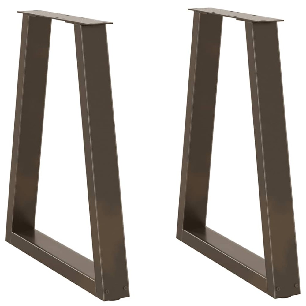 vidaXL Picioare de masă în formă de V, 2 buc., oțel natural, 50x(72-73,3) cm