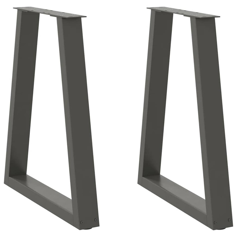 vidaXL Picioare de masă în formă de V, 2 buc., antracit, 60x(72-73,3) cm, oțel
