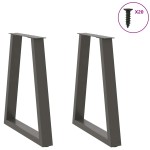 vidaXL Picioare de masă în formă de V, 2 buc., antracit, 60x(72-73,3) cm, oțel vidaXL Picioare de masă în formă de V, 2 buc., antracit, 60x(72-73,3) cm, oțel