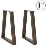 vidaXL Picioare de masă în formă de V, 2 buc., oțel natural, 60 x (72-73,3) cm