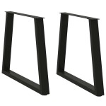 vidaXL Picioare de masă în formă de V, 2 buc., negru, 70x(72-73,3) cm, oțel