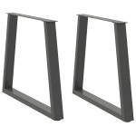 vidaXL Picioare de masă în formă de V, 2 buc., antracit, 70x(72-73,3) cm, oțel vidaXL Picioare de masă în formă de V, 2 buc., antracit, 70x(72-73,3) cm, oțel