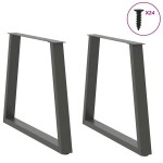 vidaXL Picioare de masă în formă de V, 2 buc., antracit, 70x(72-73,3) cm, oțel vidaXL Picioare de masă în formă de V, 2 buc., antracit, 70x(72-73,3) cm, oțel