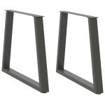 vidaXL Picioare de masă în formă de V, 2 buc., antracit, 80x(72-73,3) cm, oțel vidaXL Picioare de masă în formă de V, 2 buc., antracit, 80x(72-73,3) cm, oțel