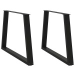 vidaXL Picioare de masă în formă de V, 2 buc., negru, 90x(72-73,3) cm, oțel