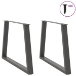 vidaXL Picioare de masă în formă de V, 2 buc., antracit, 90x(72-73,3) cm, oțel vidaXL Picioare de masă în formă de V, 2 buc., antracit, 90x(72-73,3) cm, oțel