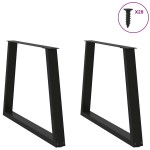vidaXL Picioare de masă în formă de V, 2 buc., negru, 100 x (72-73,3) cm, oțel vidaXL Picioare de masă în formă de V, 2 buc., negru, 100 x (72-73,3) cm, oțel