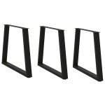vidaXL Picioare de masă în formă de V, 3 buc., negru, 70x (72-73,3) cm, oțel