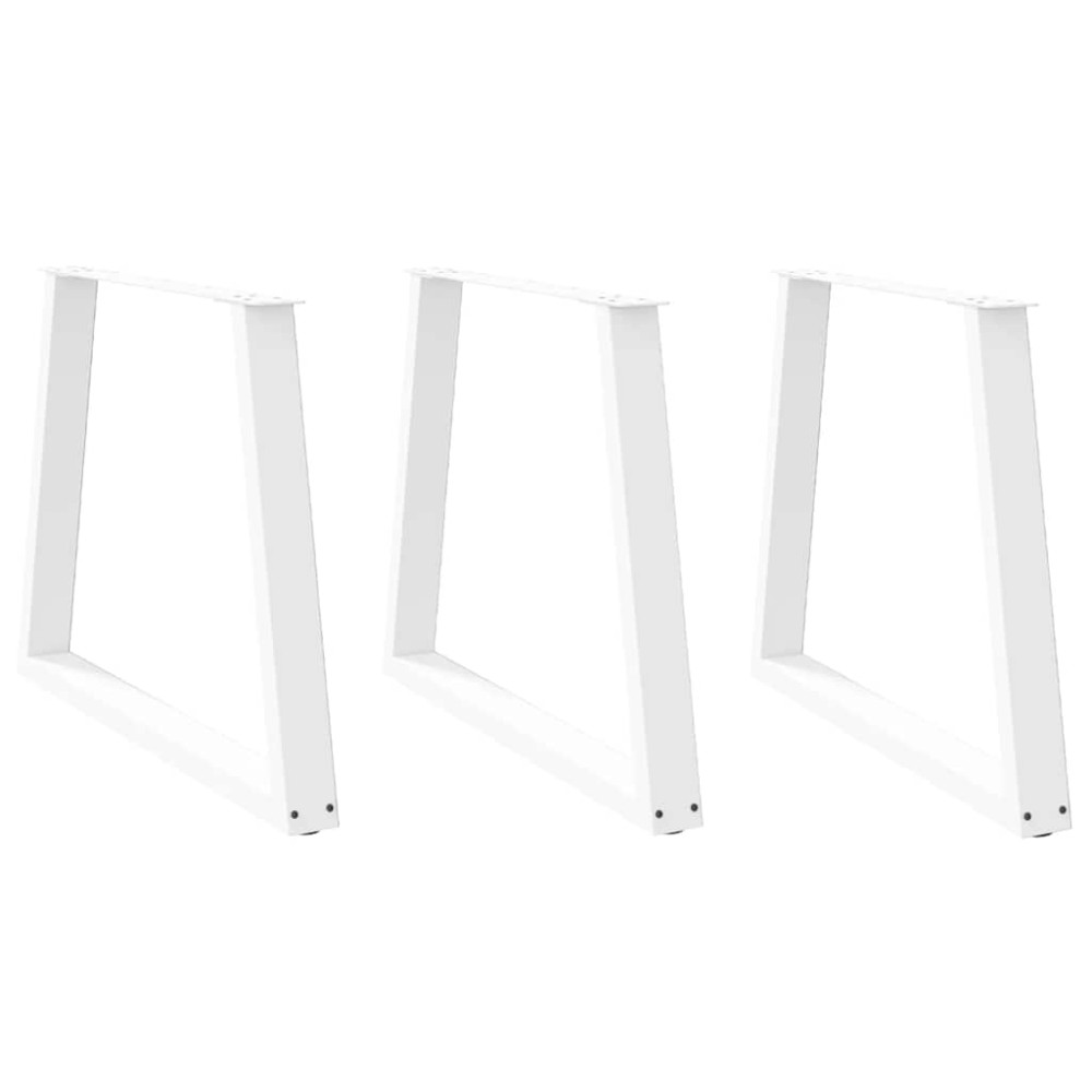 vidaXL Picioare de masă în formă de V, 3 buc., alb, 70x (72-73,3) cm, oțel
