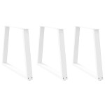 vidaXL Picioare de masă în formă de V, 3 buc., alb, 70x (72-73,3) cm, oțel