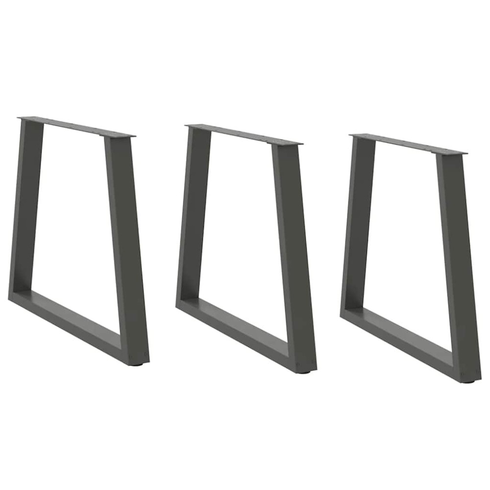 vidaXL Picioare de masă în formă de V, 3 buc., antracit, 70x(72-73,3) cm, oțel
