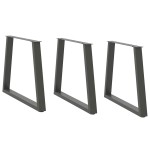 vidaXL Picioare de masă în formă de V, 3 buc., antracit, 70x(72-73,3) cm, oțel