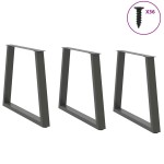 vidaXL Picioare de masă în formă de V, 3 buc., antracit, 70x(72-73,3) cm, oțel