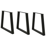 vidaXL Picioare de masă în formă de V, 3 buc., negru, 80x(72-73,3) cm, oțel