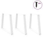 vidaXL Picioare de masă în formă de V, 3 buc., alb, 80x(72-73,3) cm, oțel vidaXL Picioare de masă în formă de V, 3 buc., alb, 80x(72-73,3) cm, oțel