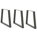 vidaXL Picioare de masă în formă de V, 3 buc., antracit, 80x(72-73,3) cm, oțel