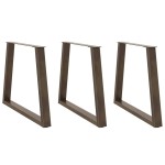 vidaXL Picioare de masă în formă de V, 3 buc., oțel natural, 80x(72-73,3) cm