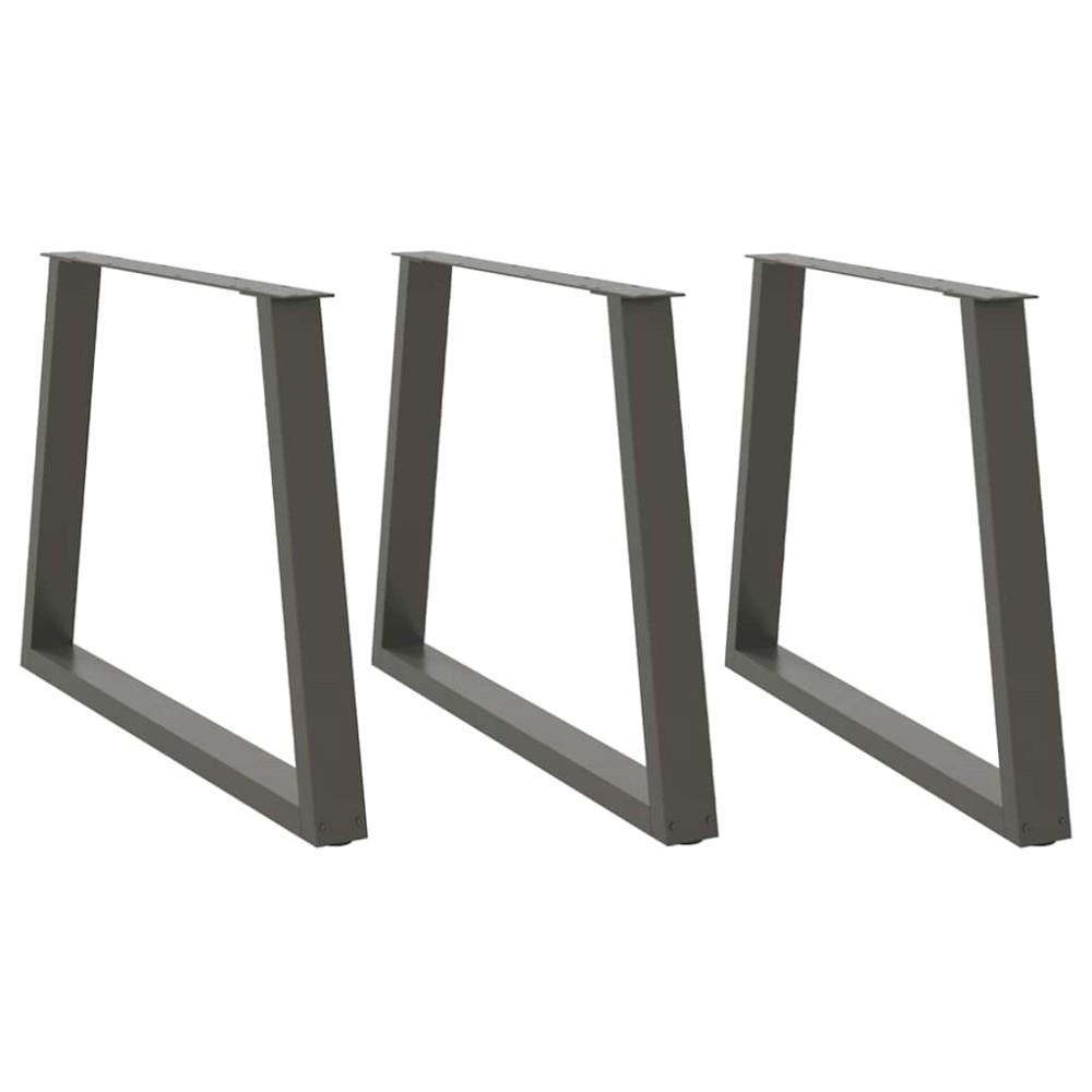vidaXL Picioare de masă în formă de V, 3 buc., antracit, 90x(72-73,3) cm, oțel