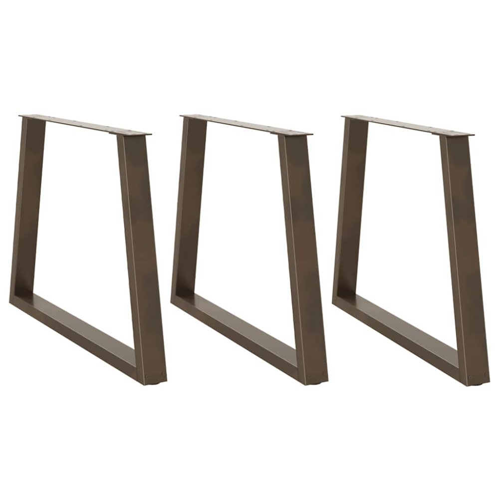 vidaXL Picioare de masă în formă de V, 3 buc., oțel natural, 90 x (72-73,3) cm