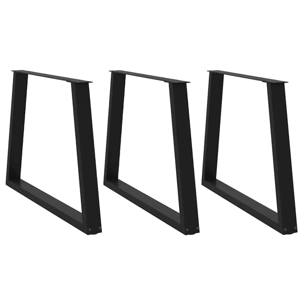 vidaXL Picioare de masă în formă de V, 3 buc., negru, 100 x (72-73,3) cm, oțel