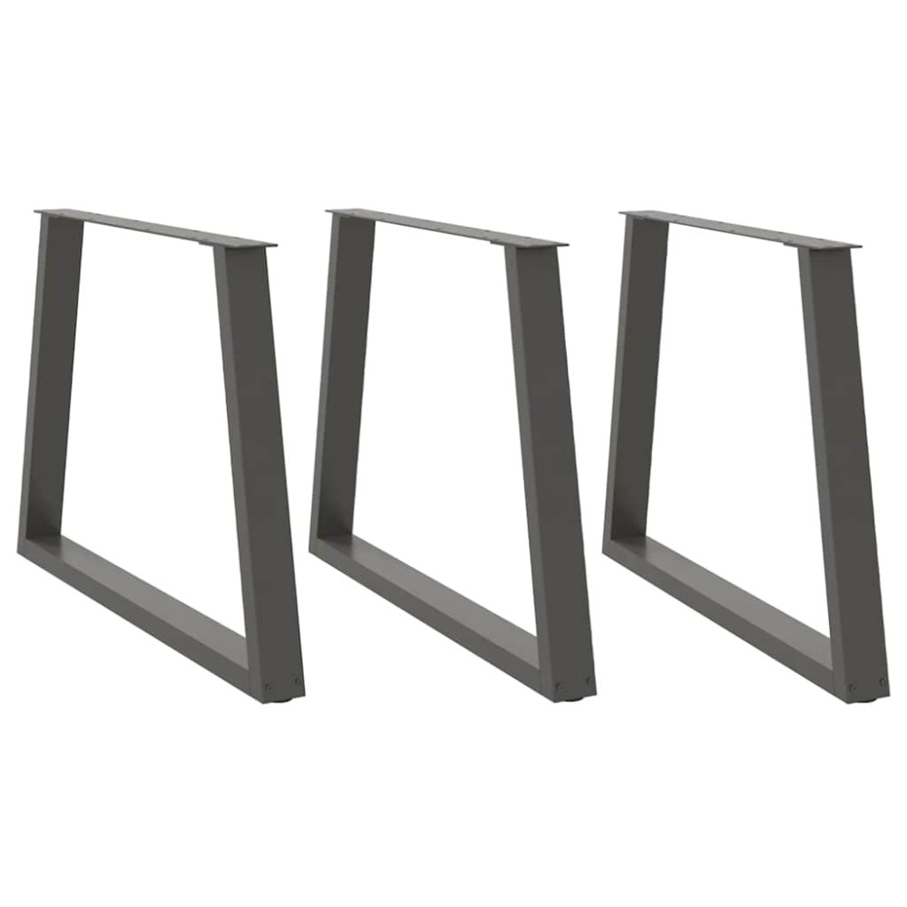 vidaXL Picioare de masă în formă de V, 3 buc., antracit, 100x(72-73,3) cm, oțel