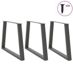 vidaXL Picioare de masă în formă de V, 3 buc., antracit, 100x(72-73,3) cm, oțel vidaXL Picioare de masă în formă de V, 3 buc., antracit, 100x(72-73,3) cm, oțel