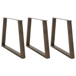 vidaXL Picioare de masă în formă de V, 3 buc., oțel natural, 100 x (72-73,3) cm