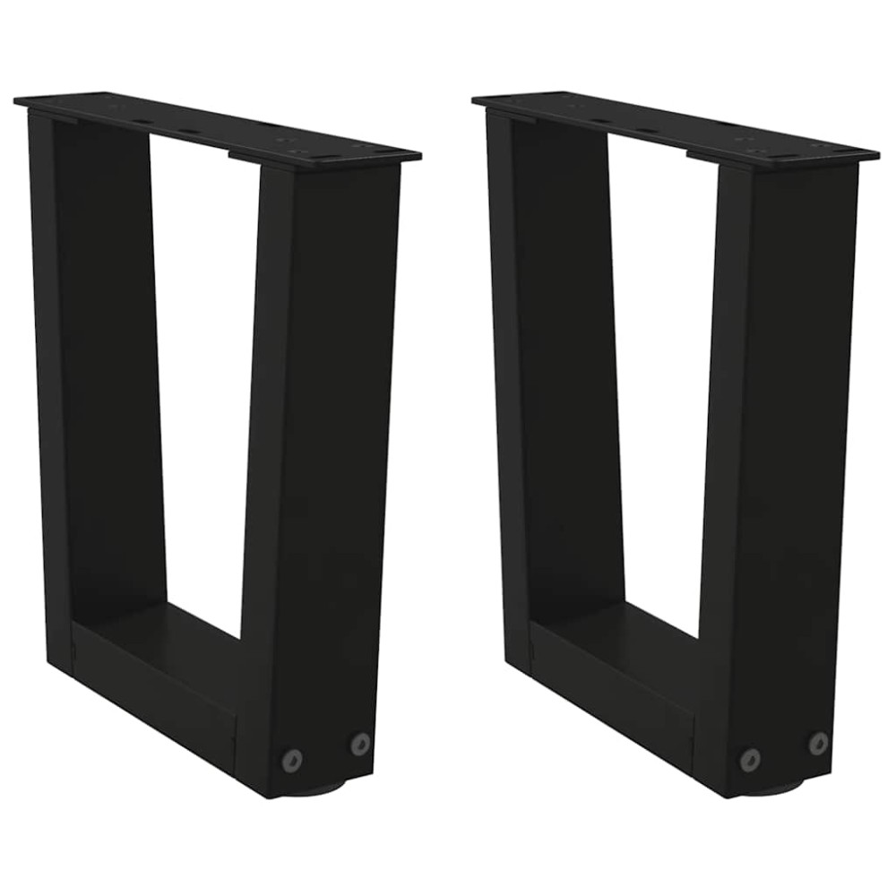 vidaXL Picioare pentru măsuță de cafea în formă de V, 2 buc., negru, 30x(30-31,3) cm, oțel