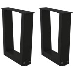 vidaXL Picioare pentru măsuță de cafea în formă de V, 2 buc., negru, 30x(30-31,3) cm, oțel