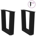 vidaXL Picioare pentru măsuță de cafea în formă de V, 2 buc., negru, 30x(30-31,3) cm, oțel
