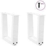 vidaXL Picioare pentru măsuță de cafea în formă de V, 2 buc., alb, 30x(30-31,3) cm, oțel
