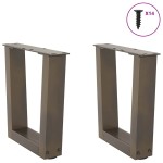 vidaXL Picioare pentru măsuță de cafea în formă de V, 2 buc., oțel natural, 30x(30-31,3) cm