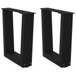 vidaXL Picioare pentru măsuță de cafea în formă de V, 2 buc., negru, 40x(30-31,3) cm, oțel
