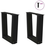 vidaXL Picioare pentru măsuță de cafea în formă de V, 2 buc., negru, 40x(30-31,3) cm, oțel